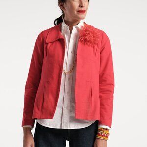 Frances Valentine Elle Linen Blazer Red